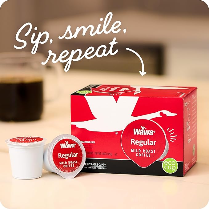 Wawa Mild Roast Single Cup Coffee Pods, 12 Pods, 1 Box, Regular Smooth & Balanced Classic Blend