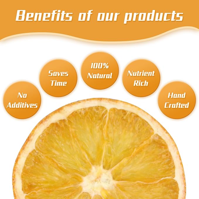 Haomly Dehydrated Dried Orange Slices| 200g(7.05oz) | Edible Dried Oranges For Cocktails|Natural