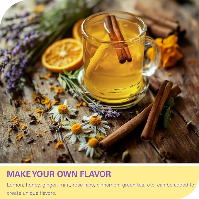 WT WEETEE Chamomile Lavender Tea Bags 100 Count, Nighty & Relax, 100% Pure Chamomile, Lavender