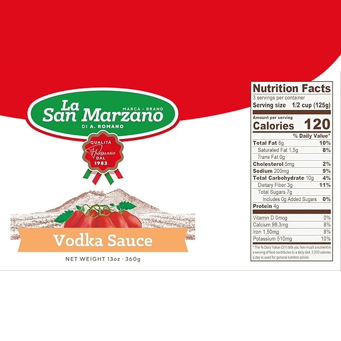 La San Marzano Vodka Sauce, 13 oz, Pasta Sauce Made in Italy, All Purpose Tomato Premium Quality