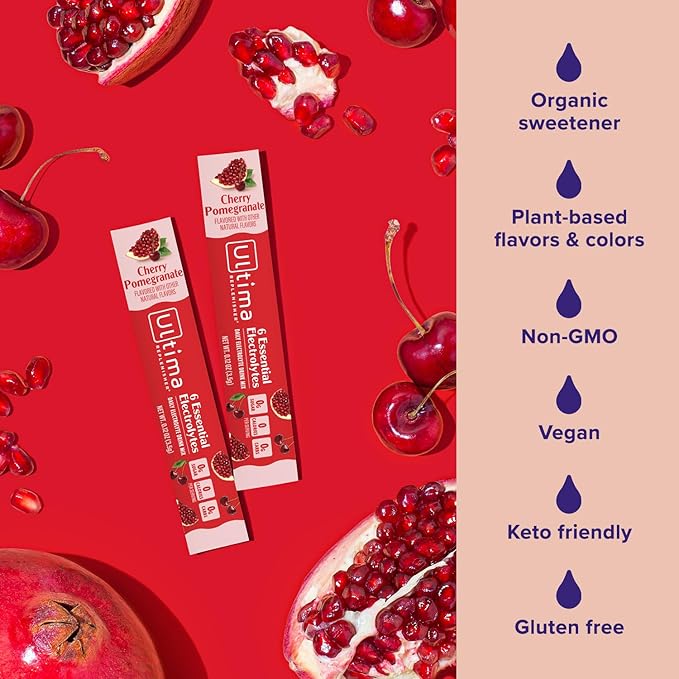 Ultima Replenisher Daily Electrolyte Powder Drink Mix ??Sugar Free ??Cherry Pomegranate, 20