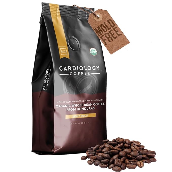 Cardiology Coffee ??Whole Bean Coffee ??USDA Certified Mold-Free 12oz Premium Light Roast Organic