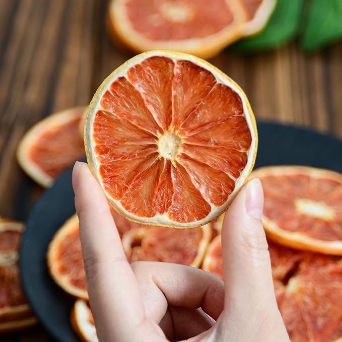 Dried Grapefruit Slices, 8.82oz/250g,Dehydrated fruit for Cocktails garnish, 100% Natural Fruit No