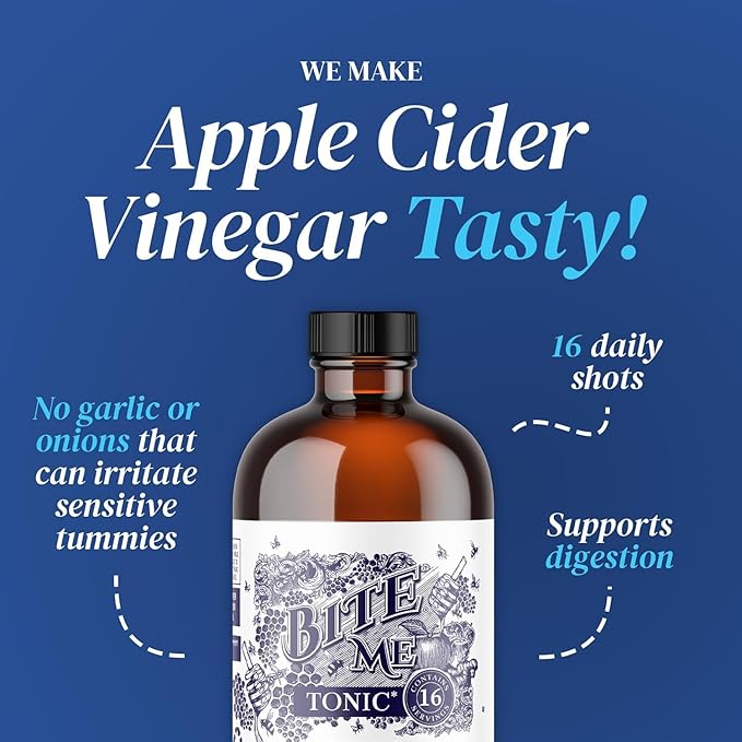 Bite Me Apple Cider Vinegar Tonic with Manuka Honey, Hydromeric, Ginger, Lime, Lemon Juice, Cayenne