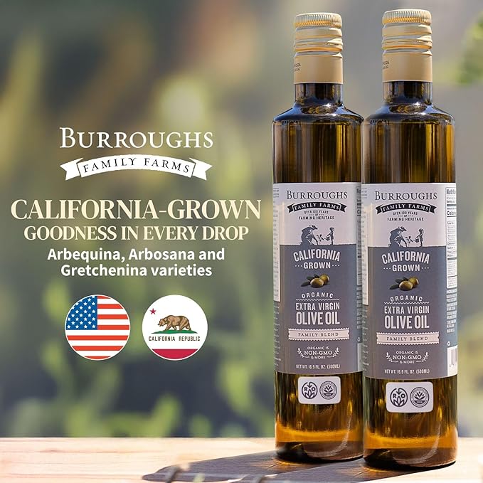 Burroughs Family Farms Premium Organic Extra Virgin Olive Oil ??Cold-Pressed California EVOO