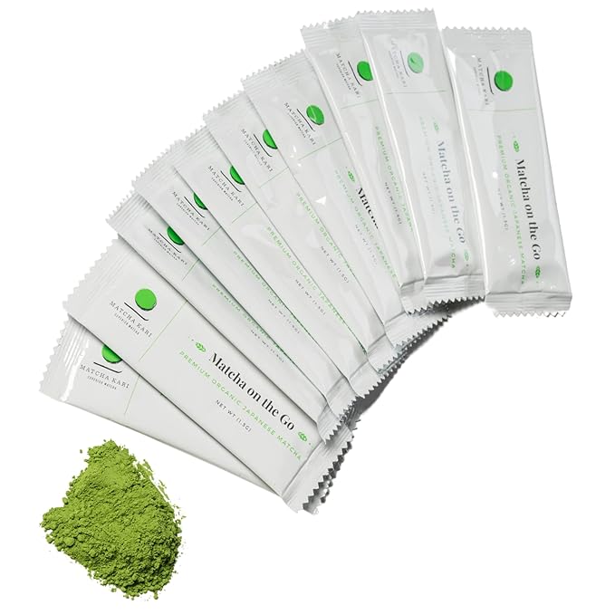 Matcha Green Tea Powder Single Serving Sticks, Dr. Weil's Ceremonial Organic Matcha Powder Singles