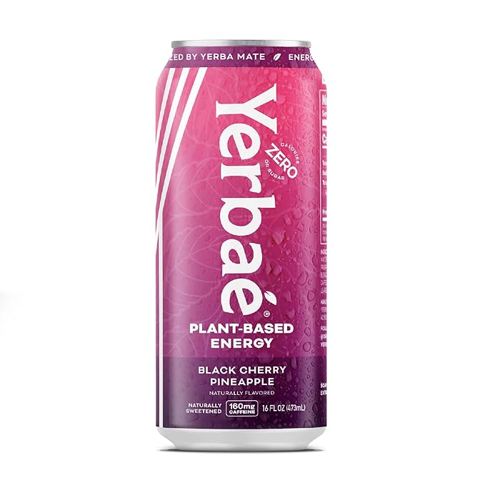 Yerbaé Energy Beverage - Black Cherry Pineapple, 0 Sugar, 0 Calories, 0 Carbs. Yerbae is Energized