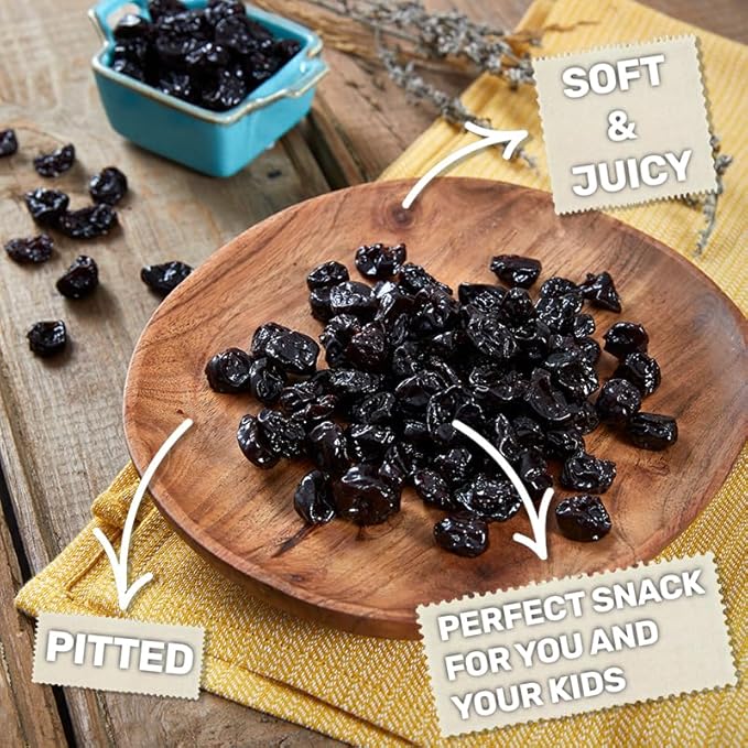Happy Village Organic Soft Dried Cherries On the Go – 3 Bags (15 Individual Portion Packs) |