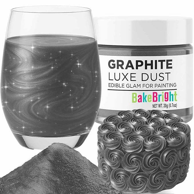 Bulk (20g) Black Luster Dust Edible Cake Decorations, Edible Black Dust for Cakes, Black Edible