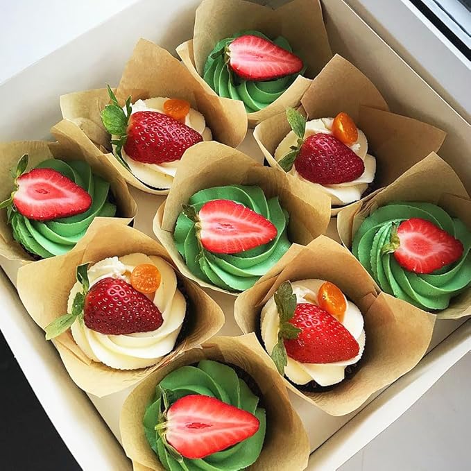 150 Pieces Tulip Cupcake Muffin Liners Paper Baking Cups Greaseproof Cupcake Wrappers for Birthday