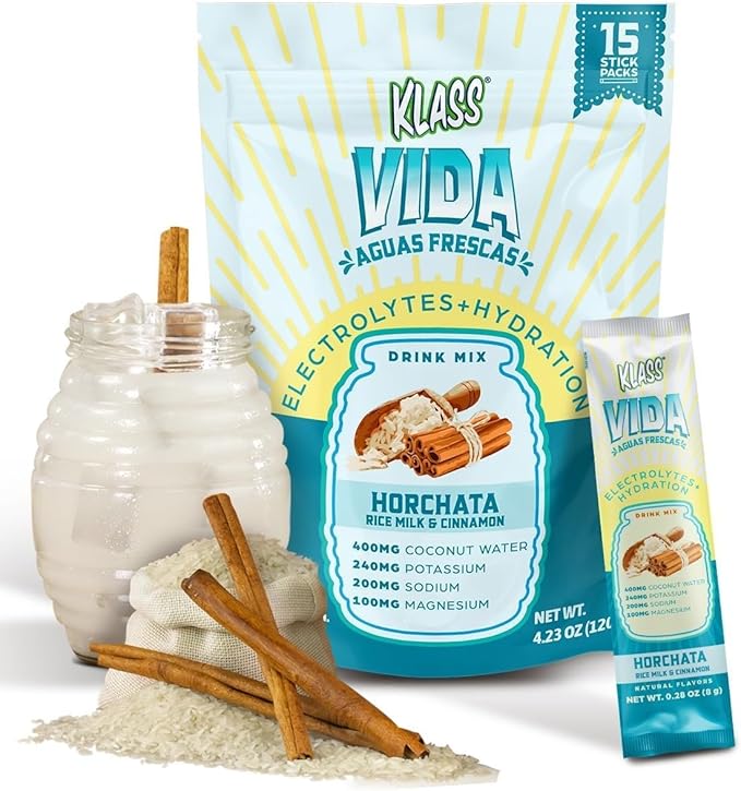KLASS VIDA Electrolyte Drink Mix ??Horchata Agua Fresca Flavor | Sugar-Free Hydration Powder with