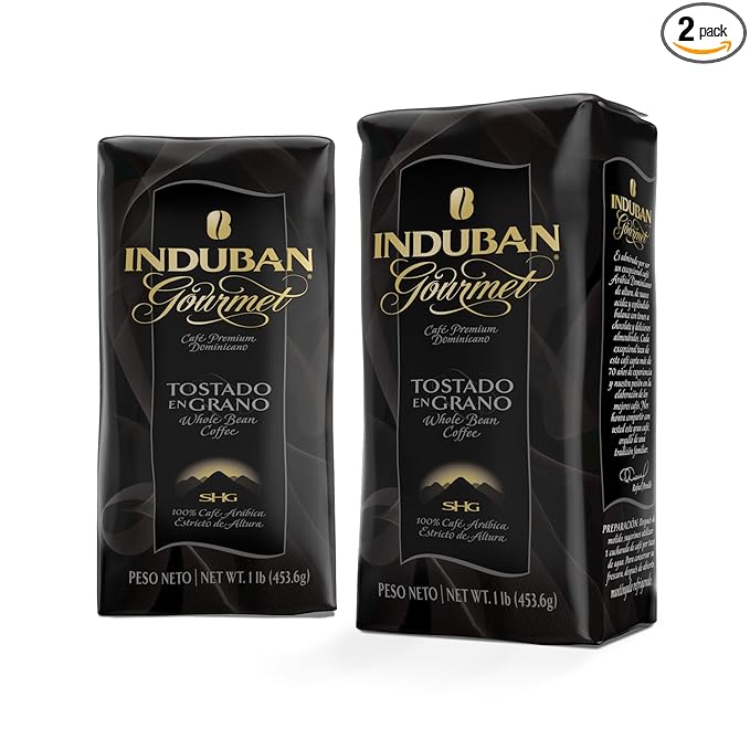 Induban Gourmet, 16 oz Bag, Whole Bean Coffee, Medium Roast - Premium 100% Arabica Coffee from the