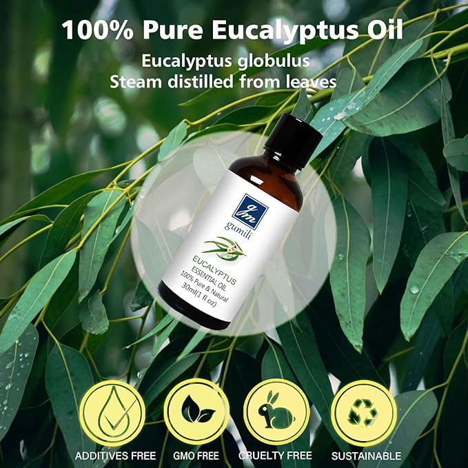 Eucalyptus Essential Oil 1 Oz, 100% Pure Natural Eucalyptus Oil, Aromatherapy Essential Oils for