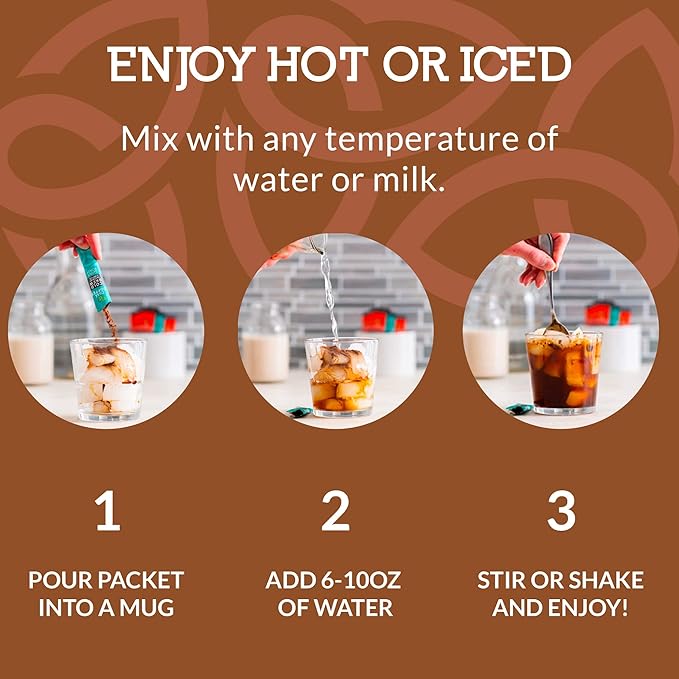 Cusa Tea & Coffee, Mocha Cold Brew. Premium Instant Coffee, Rainforest Alliance Certified Arabica