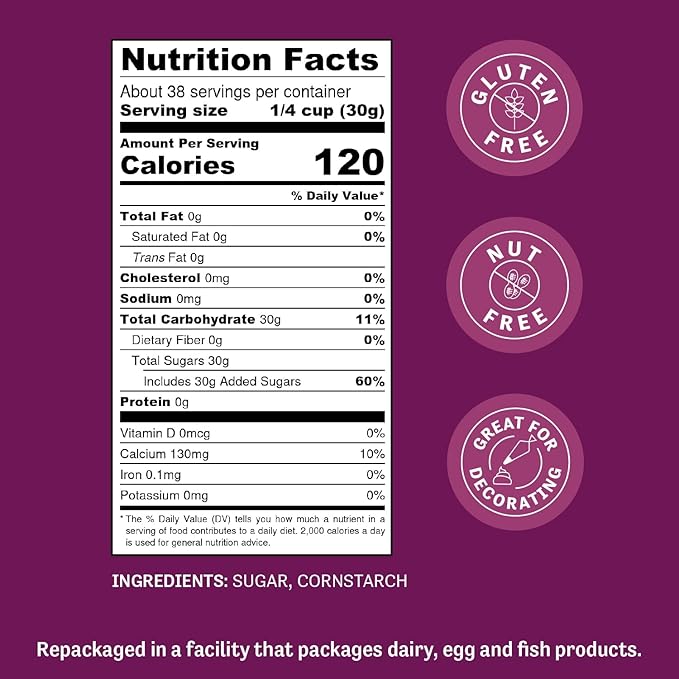 Judee?™s 6X Powdered Confectioners Sugar 2.5 lb - 100% Non-GMO, Gluten-Free, and Nut-Free - 6X Size
