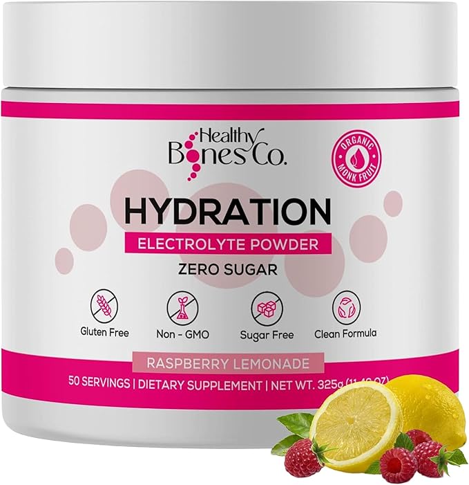 Sugar-Free Electrolyte Powder Drink Mix Fast Hydration Naturally Sweetened with Organic Monk Fruit