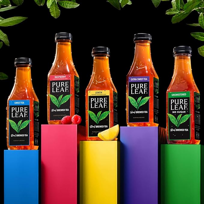 Pure Leaf Iced Tea, Zero Sugar Sweet Tea, 18.5 Fl Oz Bottles (Pack of 12)