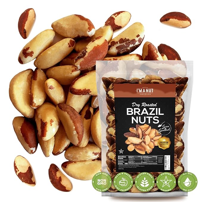 I’m A Nut Brazil Nuts, Dry Roasted, 64oz (4 lb) | No oil | No Herbicides Or Pesticides | Batch