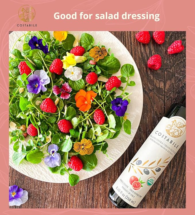 Blood Orange Olive Oil Organic - Ideal for Baking and Flavorful Dressings. Natural Blood Orange