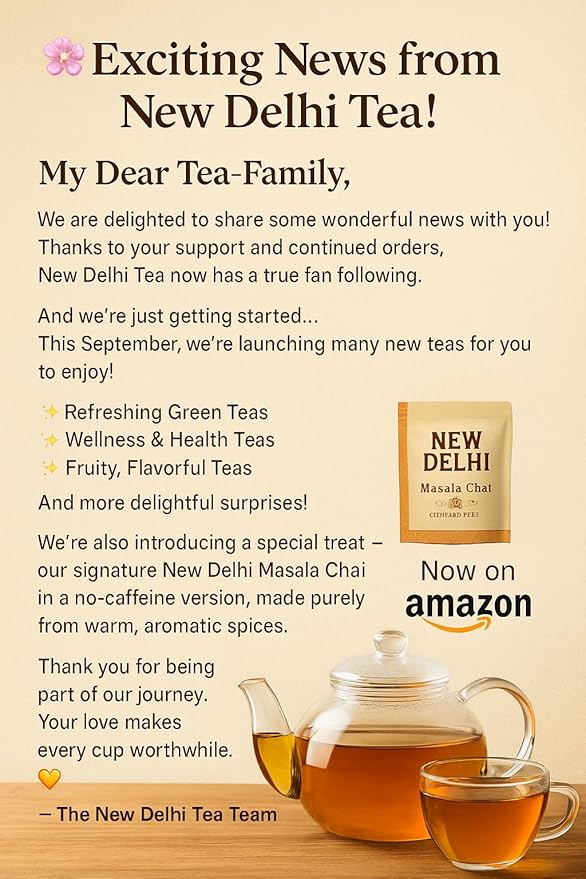 New Delhi Tea’s Premium Masala Chai Tea Bags | Organic Black Tea | Masala Chai Tea With Ginger