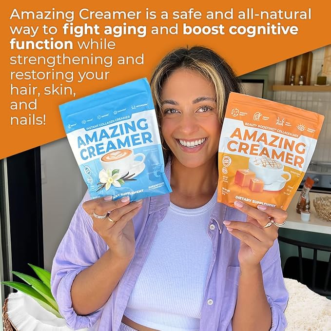 Superfoods Company Amazing Creamer with Collagen - Keto Creamer-Hyaluronic Acid & MCT Oil - Brain