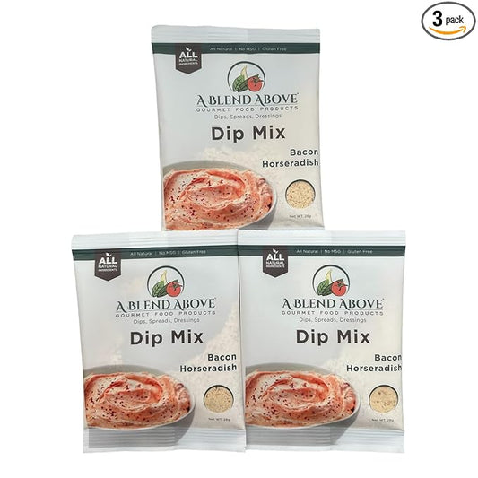 A Blend Above Bacon Horseradish Dip Mix, 1oz (3 Pack), Gluten-Free, No MSG, All Natural, No