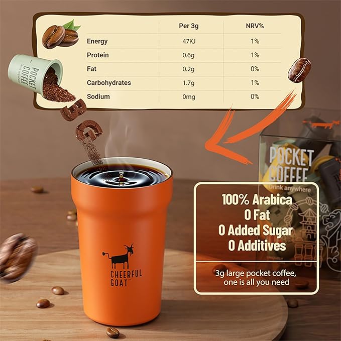 CheerfulGoat Instant Cold Brew Coffee – Speciality Javy Coffee Extract 100% Arabica, Freeze-Dried