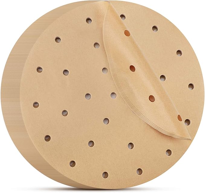 Beasea Air Fryer Parchment Paper 8 Inch, 200pcs Unbleached Fryer Disposable Paper Liners Round Air