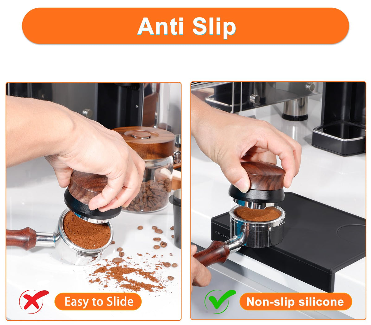 Silicone Espresso Tamper Mat for Square Edge Countertops