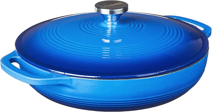 Lodge 3.6 Quart Enameled Cast Iron Oval Casserole With Lid ??Dual Handles ??Oven Safe up to 500ì§?F