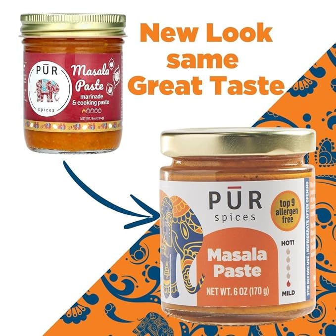 PUR Spices Masala Paste for Indian Cooking | Base Sauce or Marinade for Curry or Rice Dishes |