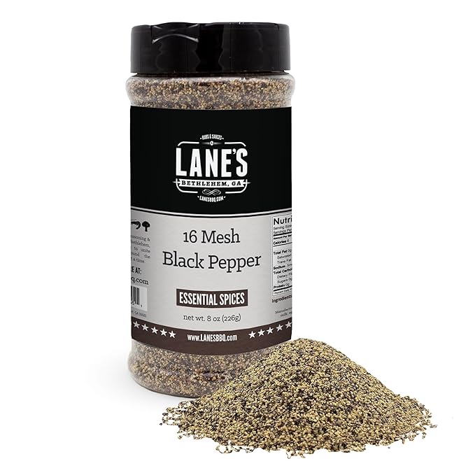 Lane's 16 Mesh Ground Pepper Seasoning, All-Natural Coarse Black Pepper Ground Spice, No