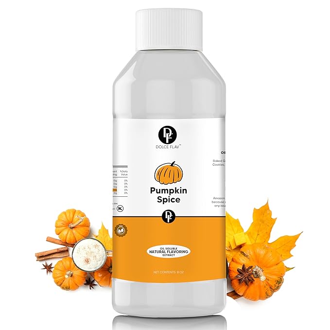 Dolce Flav Natural Pumpkin Spice Extract ??8 Ounce Oil-Soluble Kosher, Sugar-Free, Concentrated