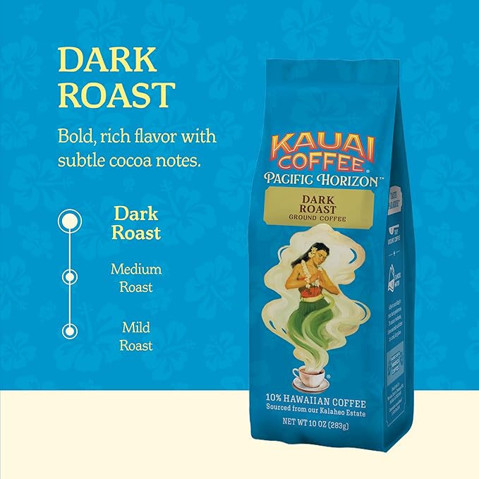 Kauai Coffee Ground Coffee ??Smooth, Rich, Dark Roast ??Nutty Notes with Chocolate Overtones