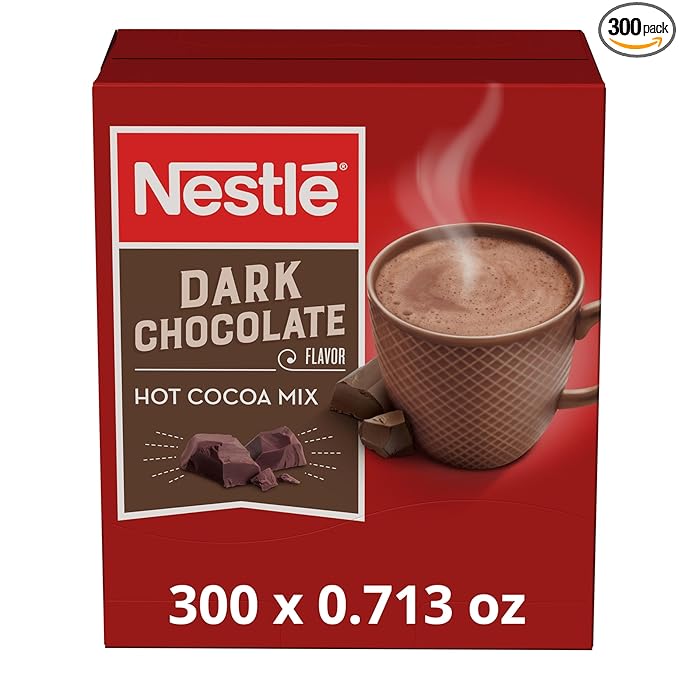 Nestle Hot Chocolate Packets, Dark Chocolate Flavor Hot Cocoa Mix, Made with Real Cocoa, Bulk Pack