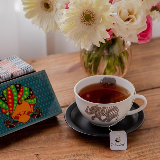 Octavius Urban Print Wooden Tea Sampler Box | Variety Pack Sampler | Perfect For Gifting &