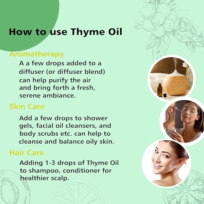 Thyme Essential Oil, 100% Pure Undiluted, 30ml/1 oz