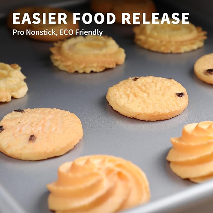 2-PACK Toaster Oven Pans for Baking,Shinsin 9X11 Non-stick Baking Trays, 57% Thicker Cookie Sheet