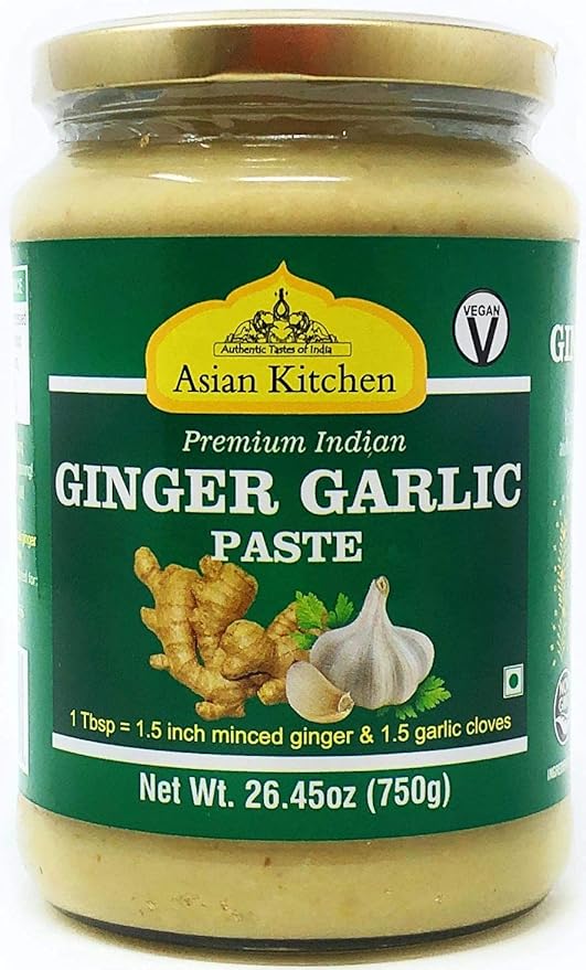 Asian Kitchen Ginger Garlic Cooking Paste 26.5oz (750g) Glass Jar ~ Vegan | Gluten Free | NON-GMO |