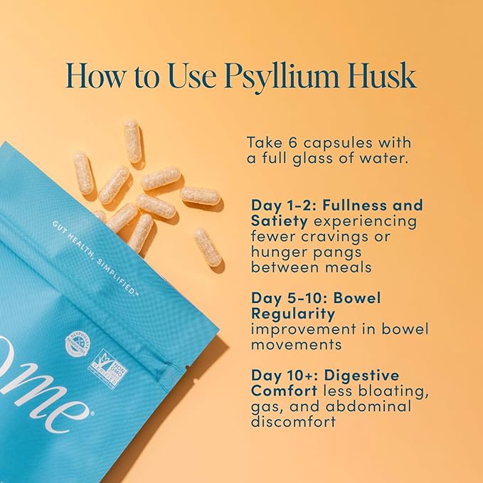 Psyllium Husk Fiber Capsules 2pk - Gluten-Free Fiber Supplement for Women & Men - Psyllium Husk