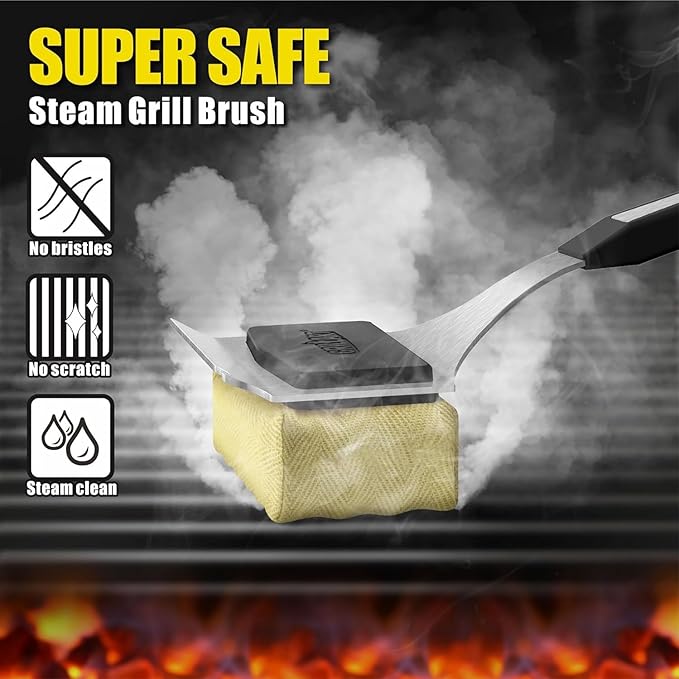 GRILLART Grill Brush Bristle Free, Replaceable BBQ Cleaning Head (No Handle), Safe Replacement