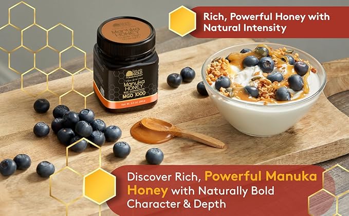 Nature’s Gold Raw Manuka Honey, Certified MGO 1000+ | Authentic MGO, Australian Honey, Non-GMO