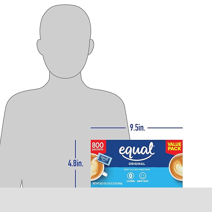 EQUAL 0 Calorie Sweetener, Aspartame and Acesulfame-K Sweetener Packets, Zero Calorie Sugar