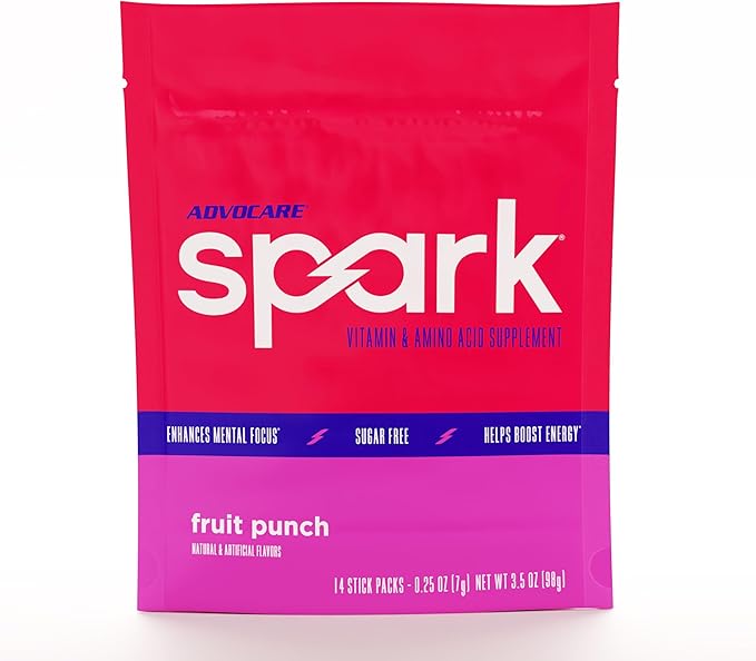 AdvoCare Spark Vitamin & Amino Acid Supplement - Focus & Energy Drink Powder Mix with Vitamin A
