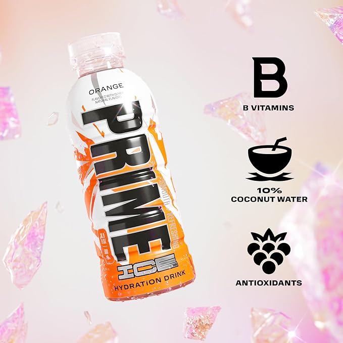 PRIME Hydration ICE ORANGE, Sports Drinks, Electrolyte Enhanced for Ultimate Hydration, 250mg