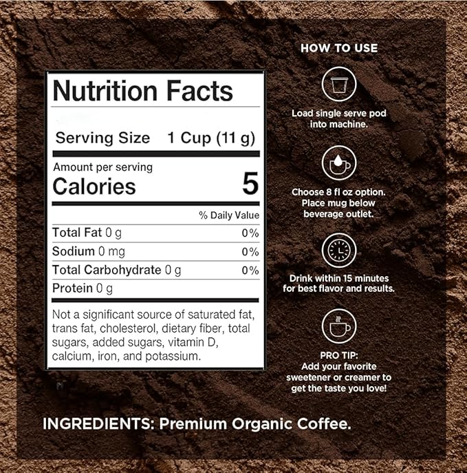 VitaCup Perfect Low Acid Coffee Pods, USDA Organic & Fair Trade, Mycotoxin Free, Dark Roast