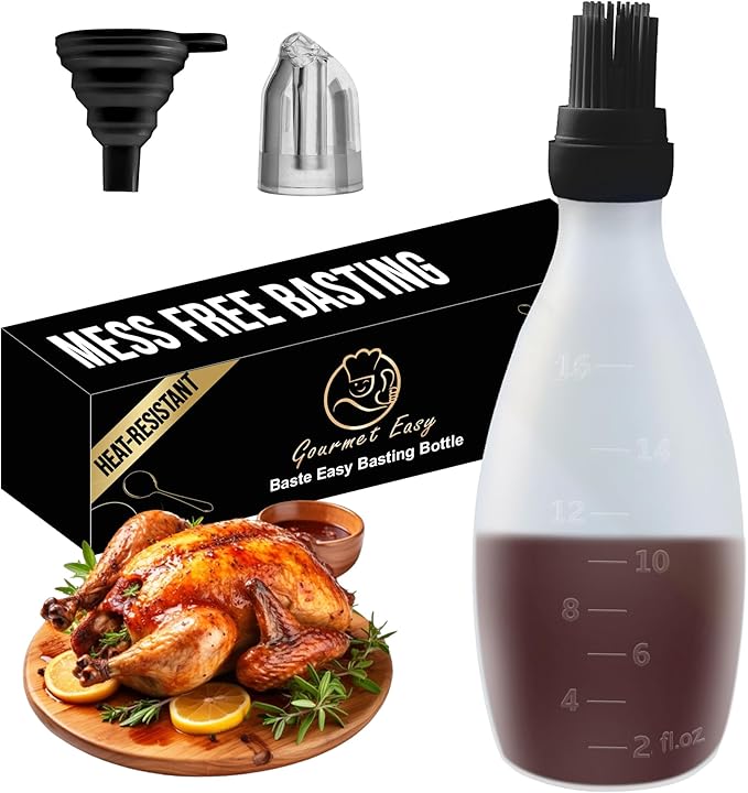 Silicone Pastry Brush, All-in-One Silicone Basting Brush with Sauce Bottle, Heat Resistant BBQ
