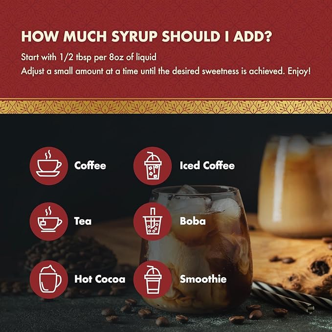 ChocZero Sugar Free Hazelnut Syrup for Coffee - Keto Flavoring Syrups - Low Calorie Simple Syrup