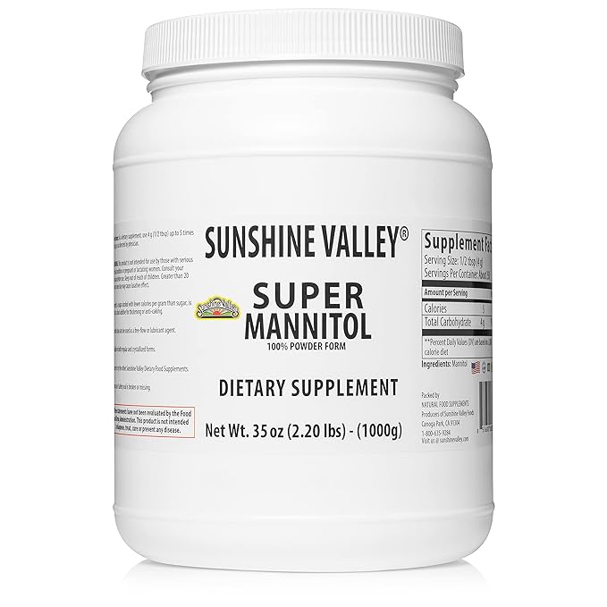 Sunshine Valley짰 Super Mannitol Powder, Natural & Healthy Artificial Sweetener, Ultra-Pure Sugar
