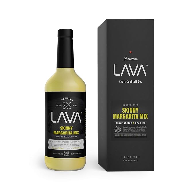 (3 Pack) Premium Skinny Margarita Mix by LAVA Craft Cocktail Co., Low Calorie Margarita Mix Made